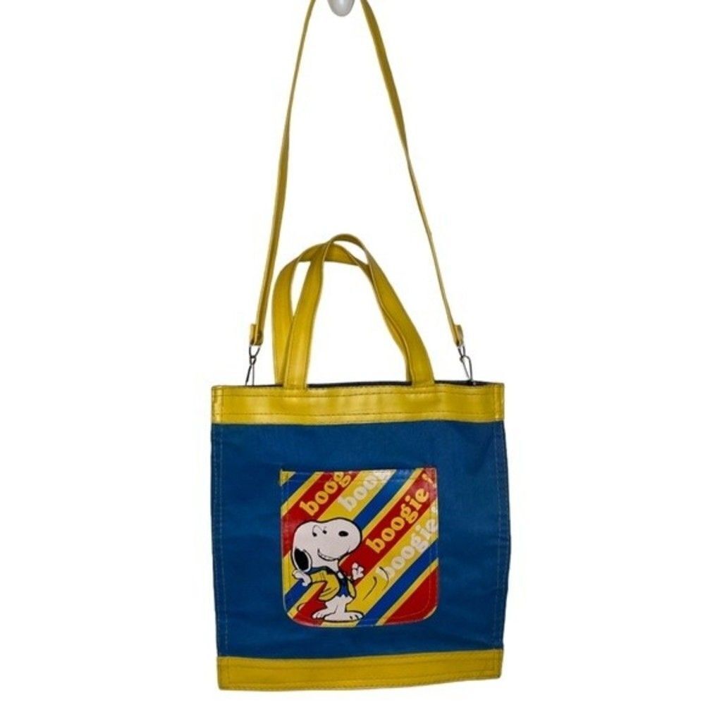 Vintage 70s 1970s snoopy boogie canvas purse bag retro vtg